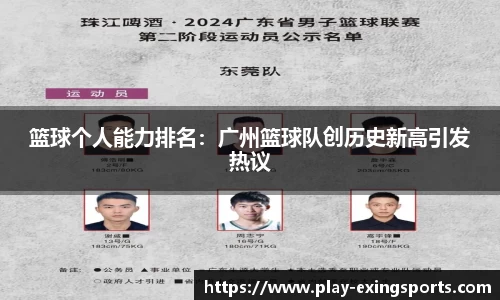 篮球个人能力排名：广州篮球队创历史新高引发热议